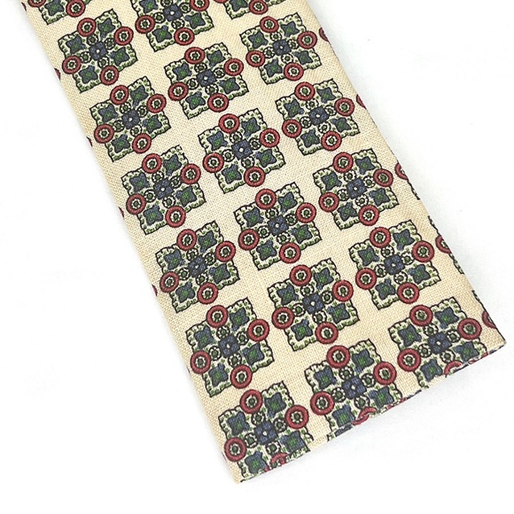 Vintage Rooster Green Medallion Tie - Picture 2 of 4